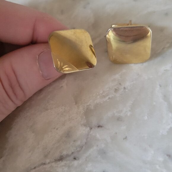 Vintage Anson Gold Tone Square Cufflinks - Picture 2 of 4